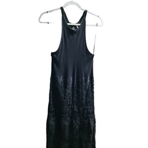 Free People Black Sleeveless Summer Dress Crochet Lace Skirt Women's Medium
